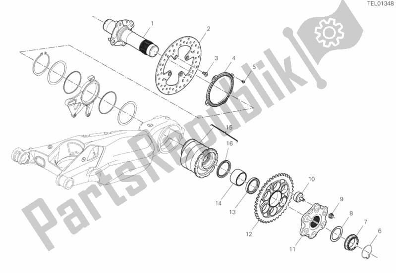 Todas as partes de Eixo Da Roda Traseira do Ducati Streetfighter V4 1103 2020